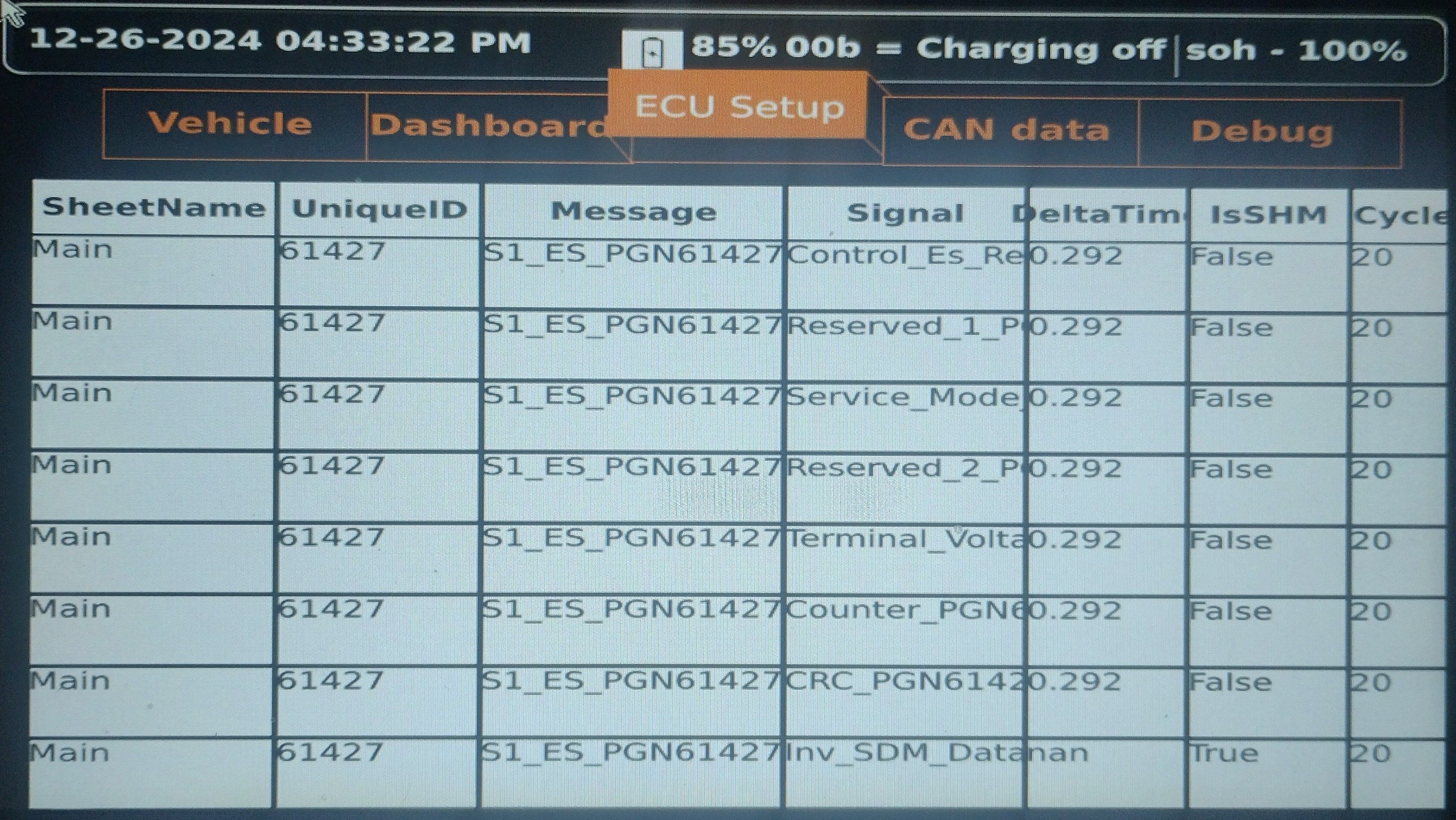 Vehicle Tab